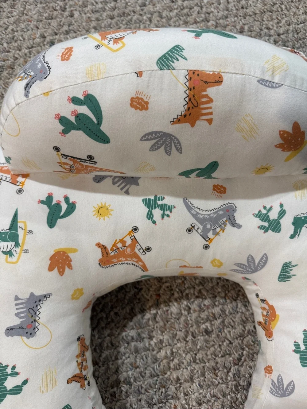 Cream Dino Print Nursing / Support Pillow